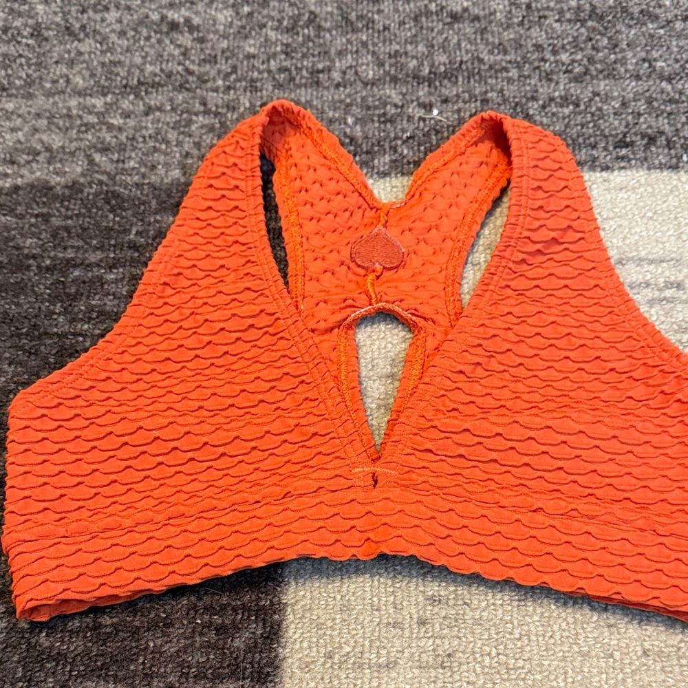 Textured Orange Sports Bra NWOT